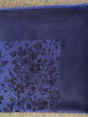 GUCCI WRAP SCARF WOOL SILK ROYAL BLUE  60” SQUARE